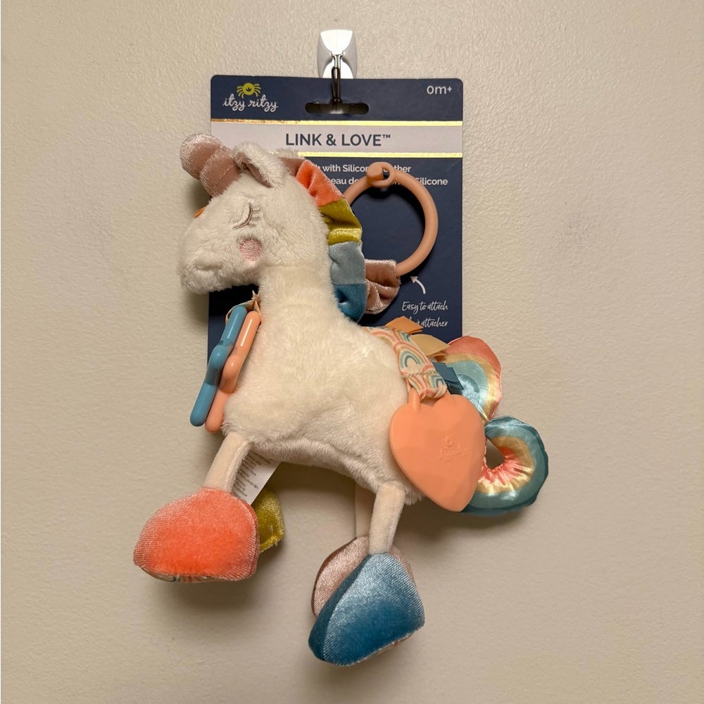 Itzy Ritzy Link & Love Unicorn Activity Plush with Teether Toy